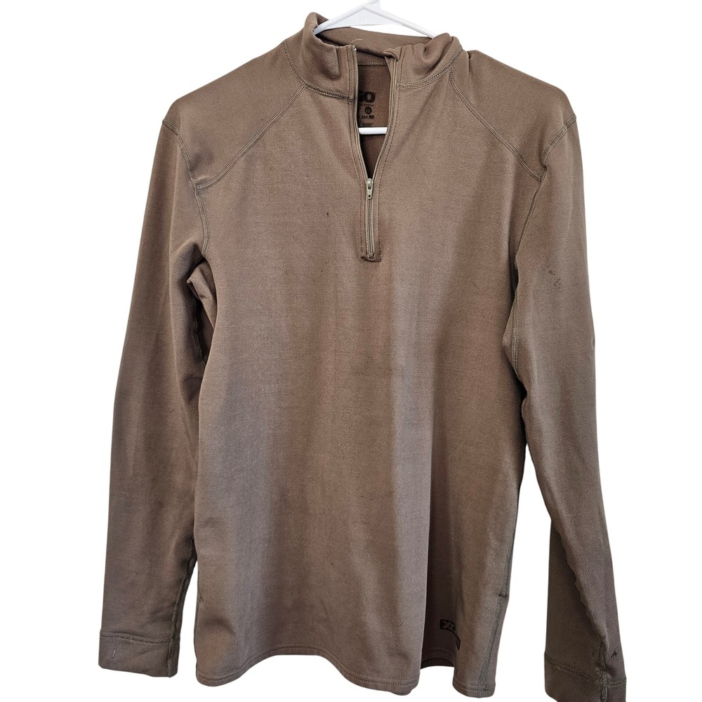 XGO Phase 4 Mens Coyote Brown Quarter Zip Fleece Base Layer Pullover Small